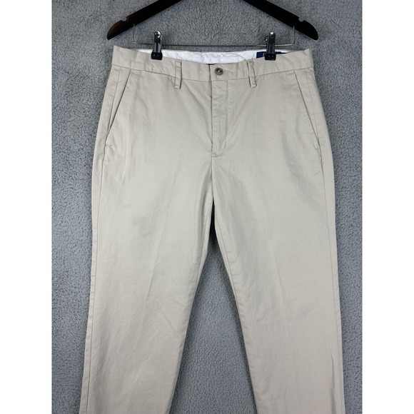 Polo Ralph Lauren Pants Men 33x30 Beige Stretch Straight Fit Casual Chino Preppy